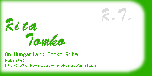rita tomko business card